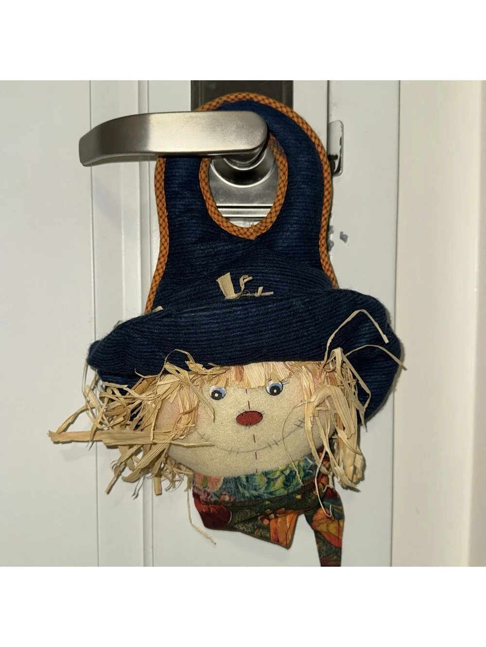 Vintage Scarecrow Door Hanger Kids Of America Fall Halloween Plush Country Decor